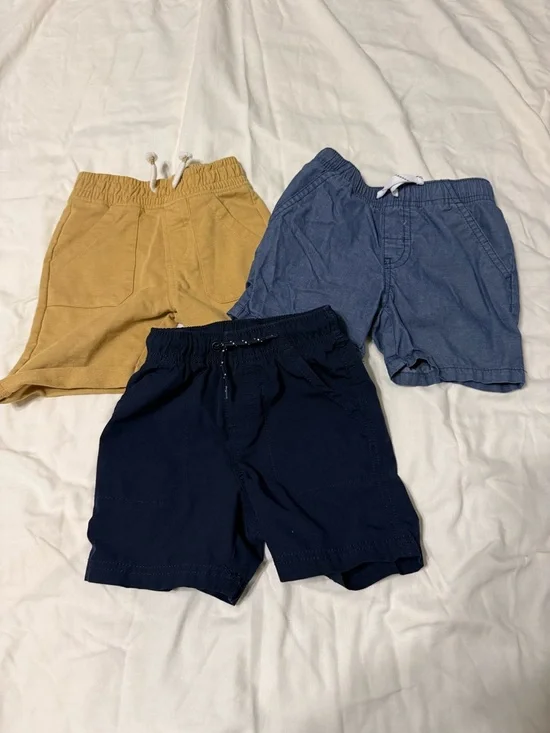 Three-Pack Pull-On Shorts - Navy, Chambray, Mustard - Picture 1 of 9